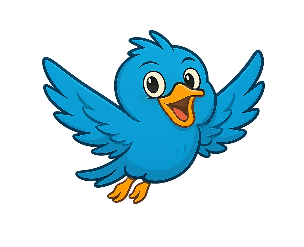 $SIMON blue bird token logo - Original Twitter bird design by Simon Oxley on Solana blockchain